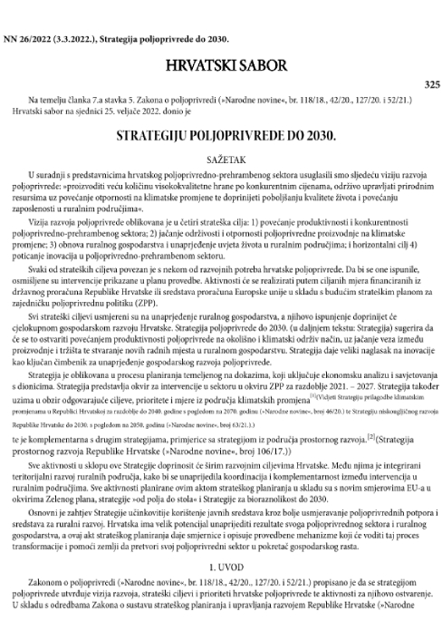 Strategija poljoprivrede do 2030.